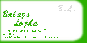 balazs lojka business card